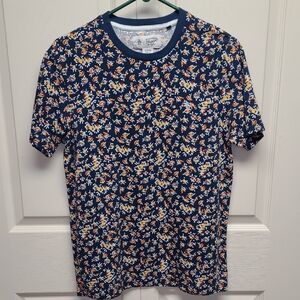 Original Penguin Navy Floral Men's 100% Cotton Tee Beach Active S